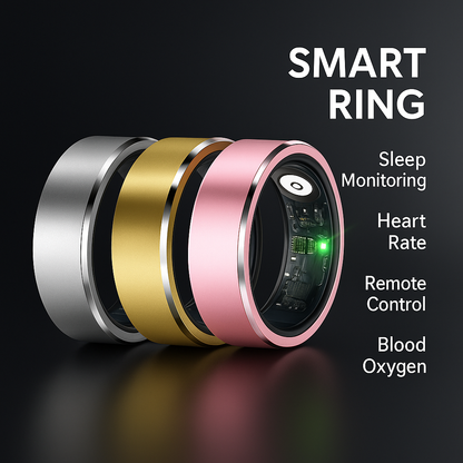 Smart Ring Gesture Control Function 5ATM Waterproof Heart Rate Blood Pressure Oxygen Sleep Monitoring Sports Fitness Smart Ring